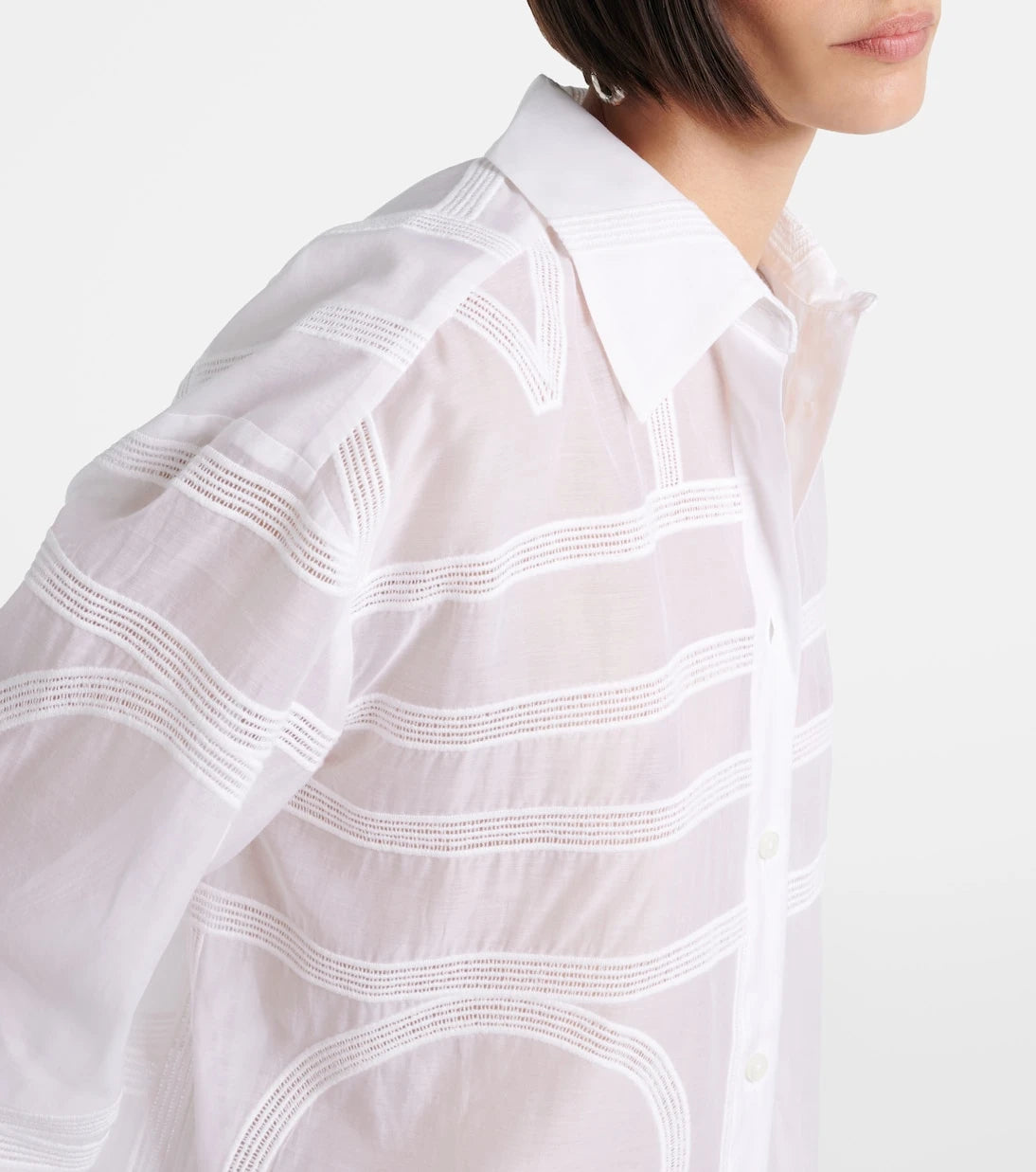 Toteme - Embroidered cotton and silk voile shirt