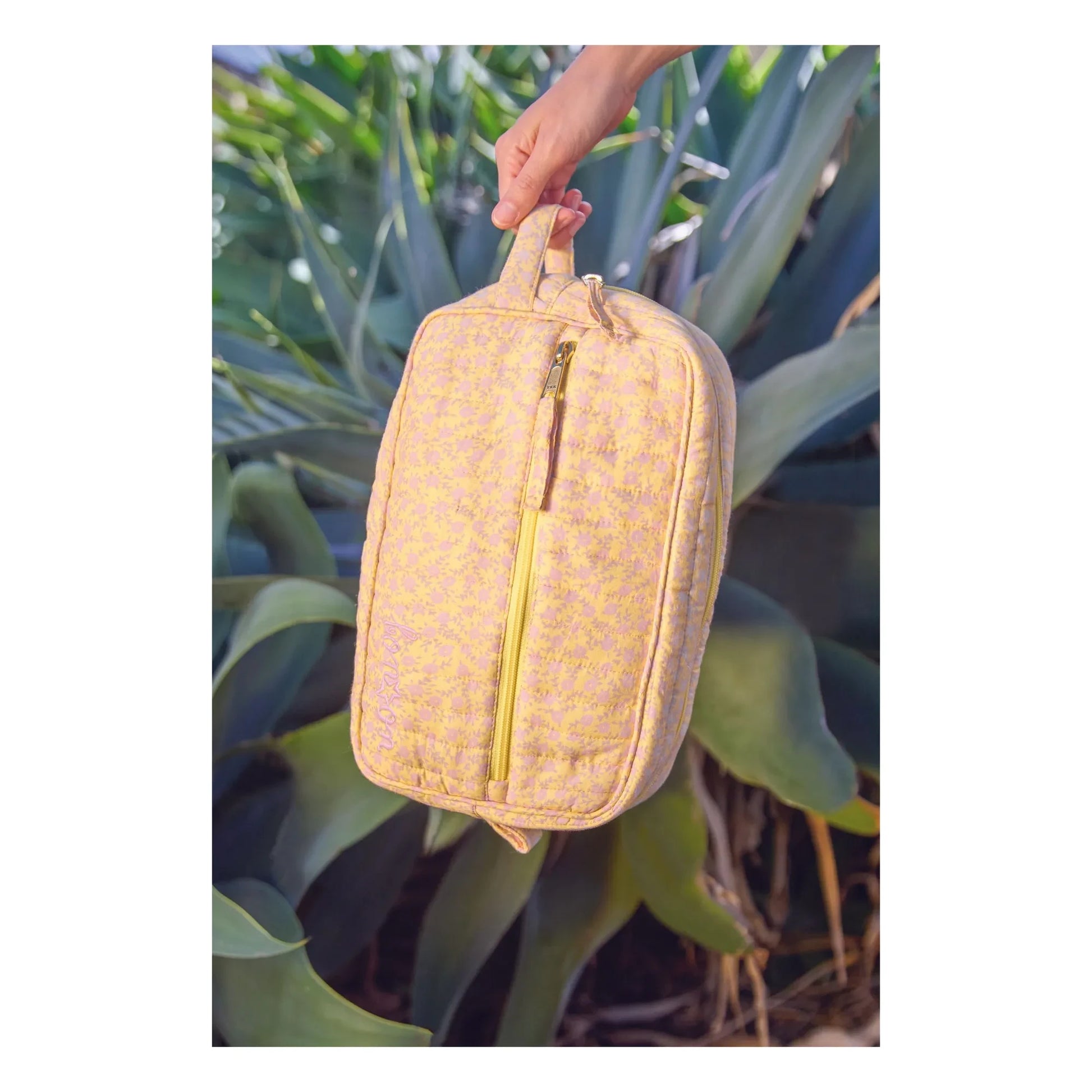 Bonton - Flowered Toilet Bag | Yellow