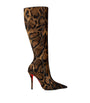 Christian Louboutin Miss Z Leather Pony Hair Knee-High Boots 100