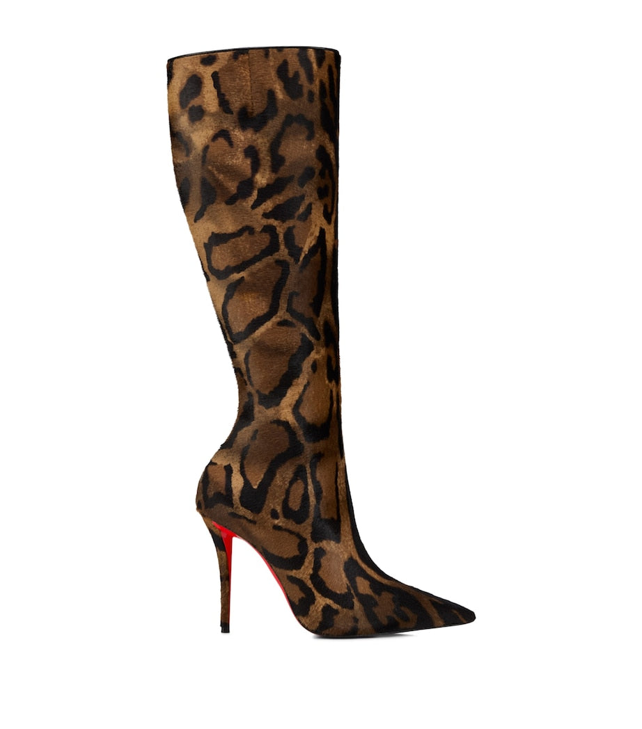 Christian Louboutin Miss Z Leather Pony Hair Knee-High Boots 100