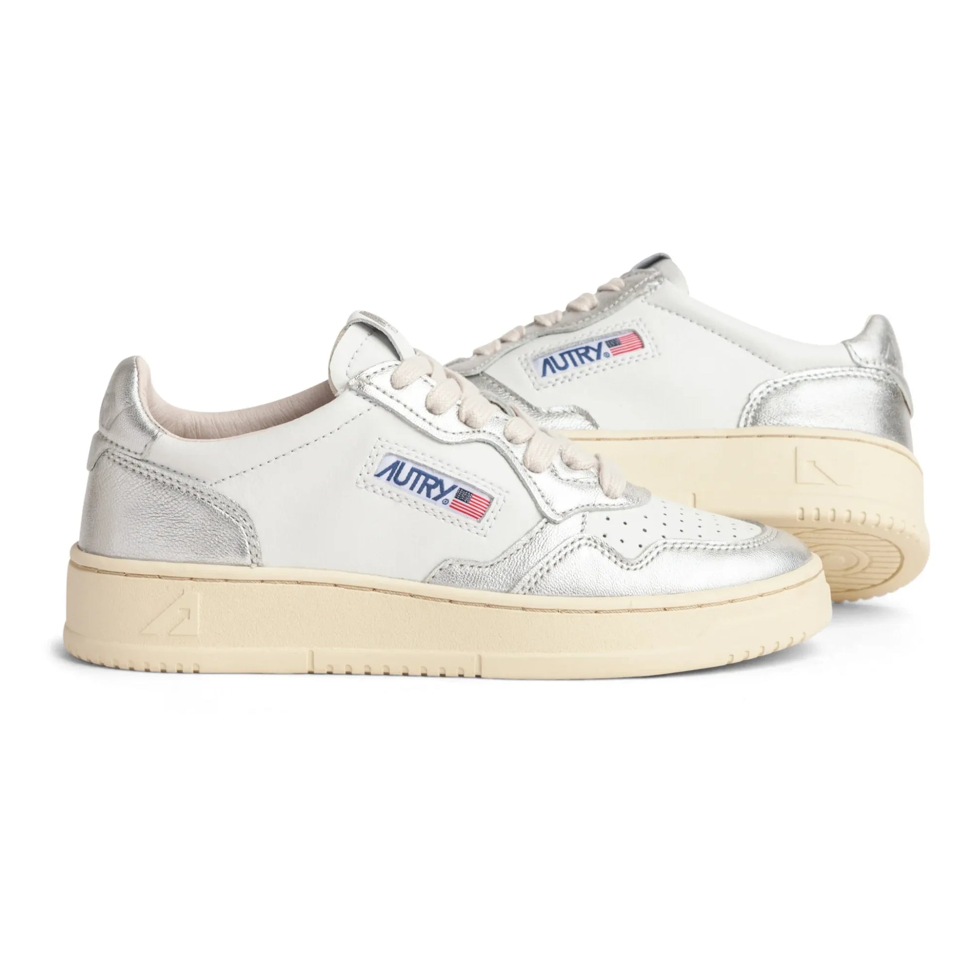 Autry - Medalist Low Bicolour Sneakers | Silver