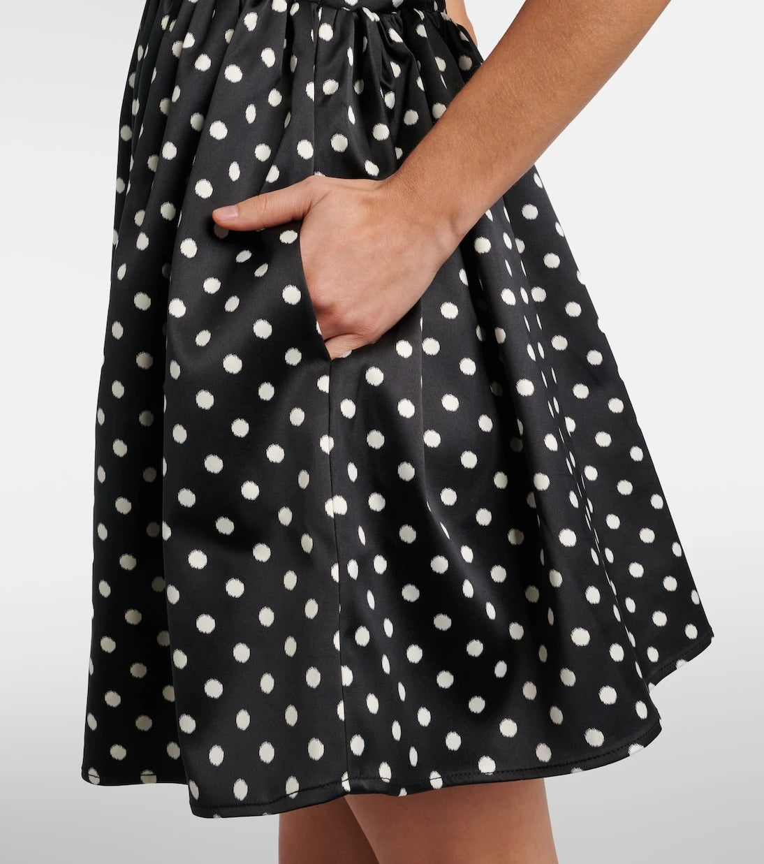 Ganni - Bow-detail polka-dot satin minidress