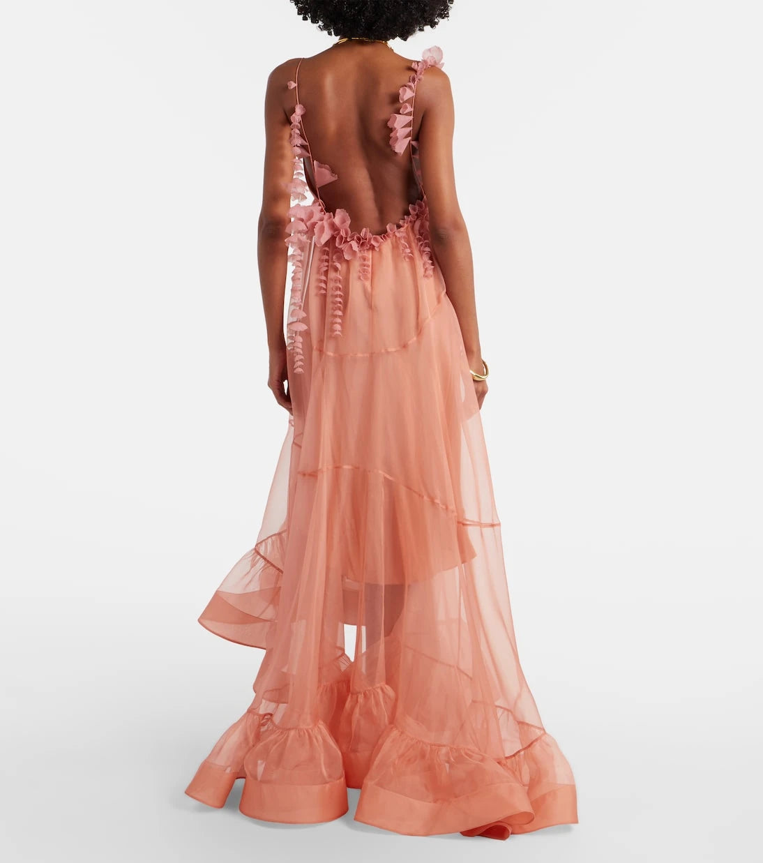 Zimmermann - Como floral-appliqué silk maxi dress