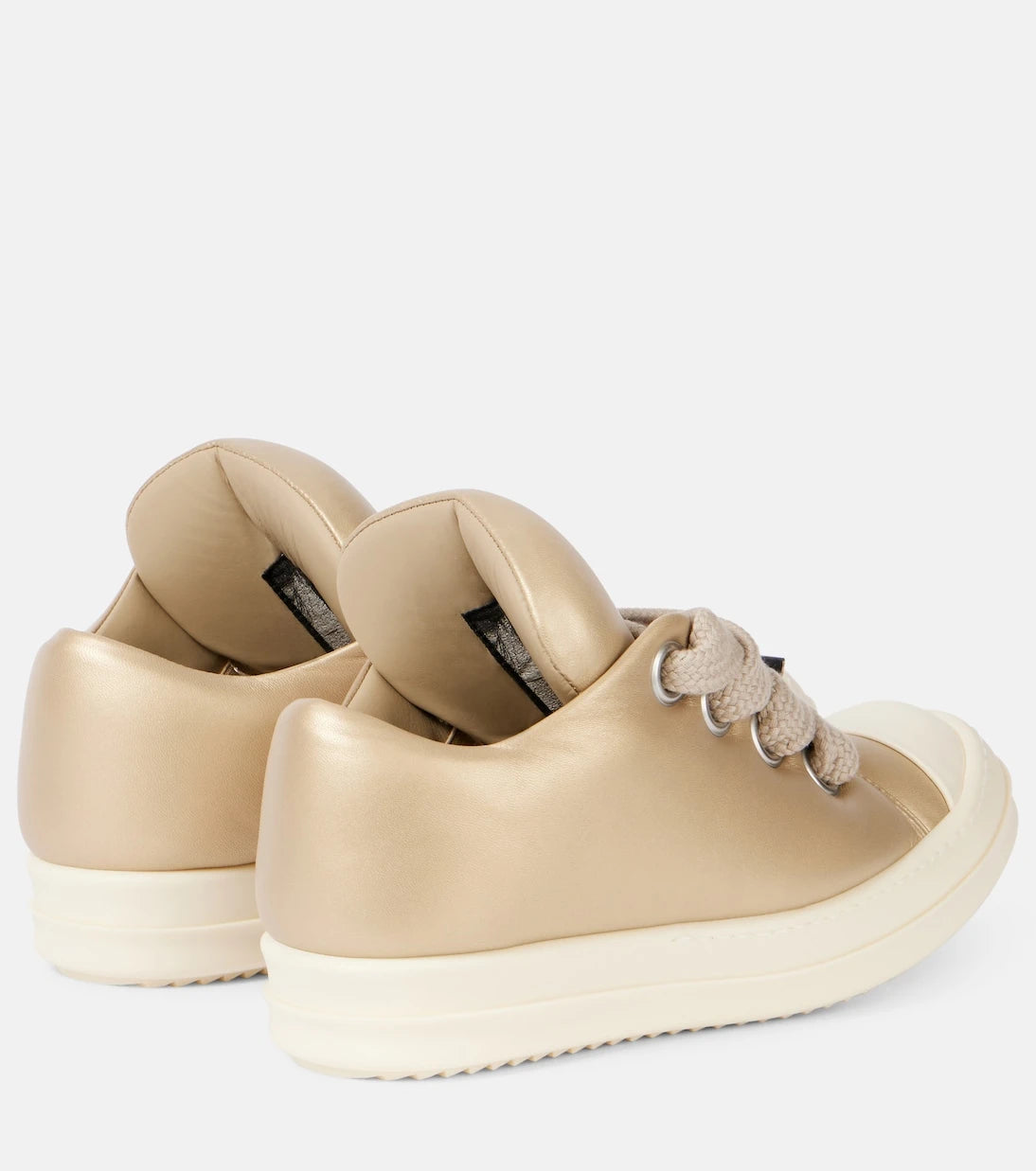 Rick Owens - Jumbolace metallic leather sneakers