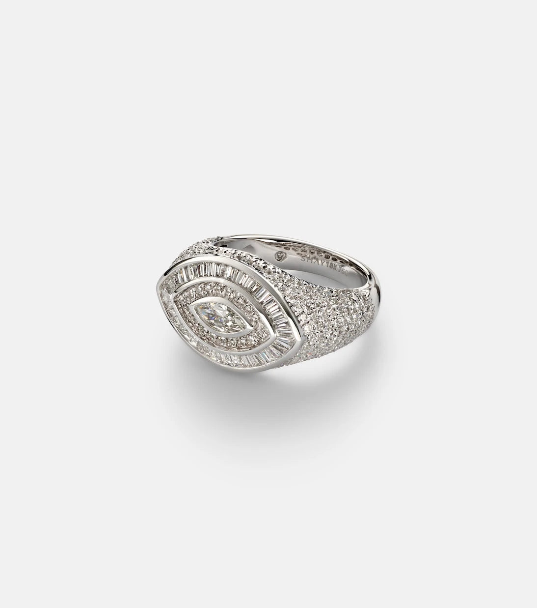 Shay Jewelry - 18kt white gold pinky ring with diamonds
