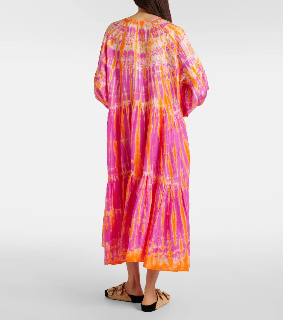 Anna Kosturova - Amelia tie-dye tiered silk midi dress