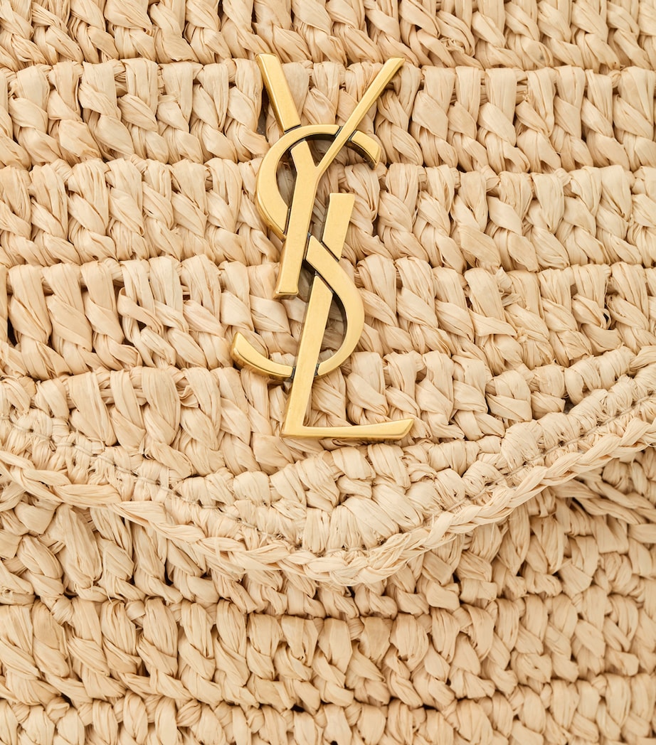 Saint Laurent Brown Raffia Cassandre Envelope Pouch