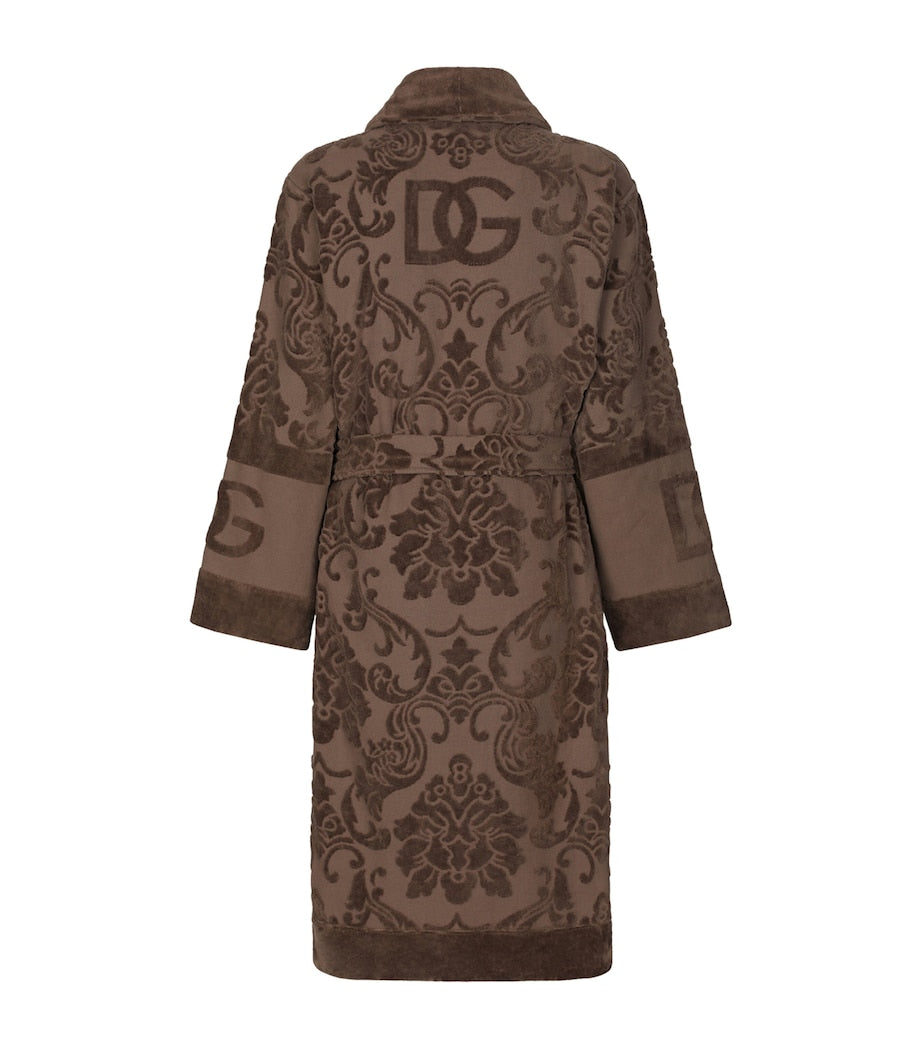 Dolce & Gabbana Casa Terry Cotton DG Logo Robe
