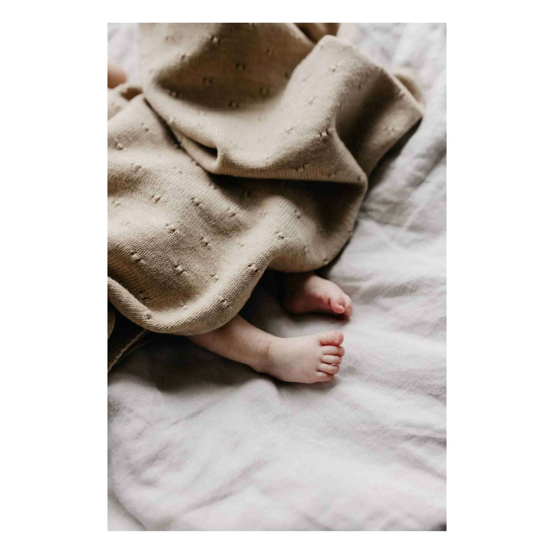 Hvid - Bibi Pointelle Merino Wool Blanket | Beige