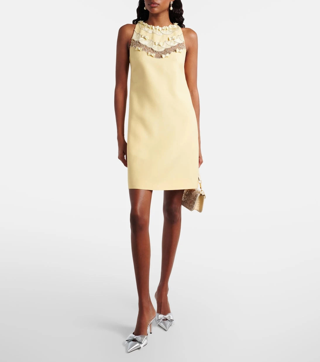 Valentino - Crepe Couture embellished minidress