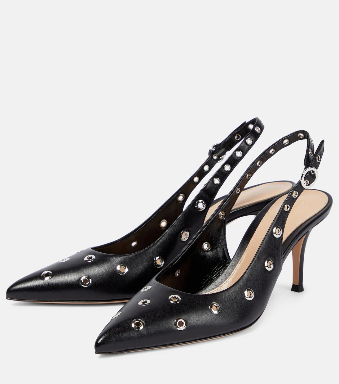 Gianvito Rossi - Lydia studded leather slingback pumps