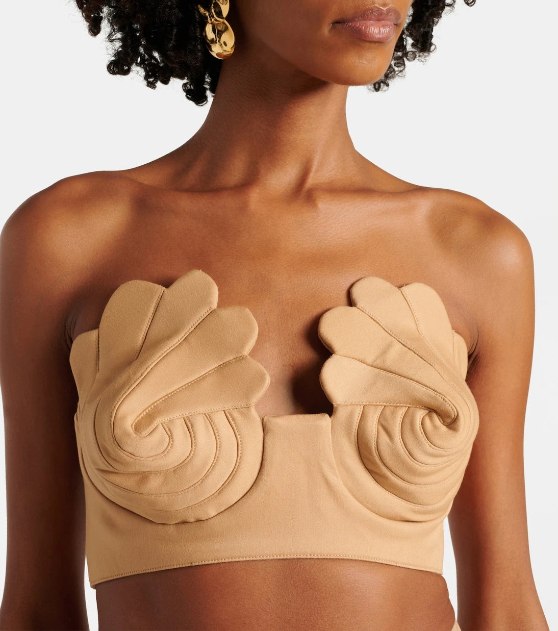 Adriana Degreas - Coquillage strapless cotton crop top