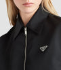 Prada Black Crop Collared Re-Nylon Jacket
