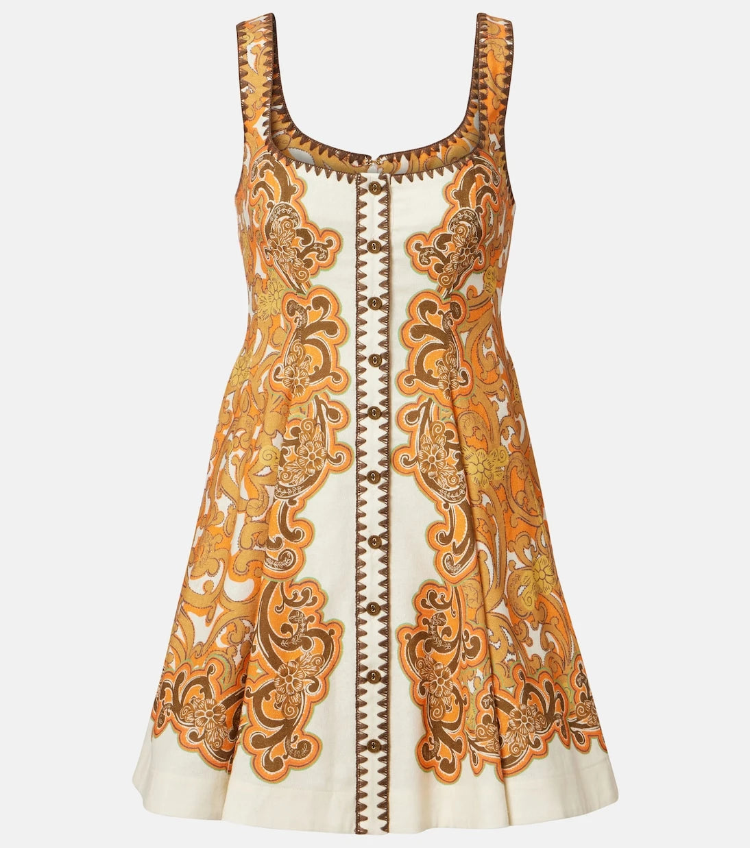 Alémais - Printed linen and cotton minidress