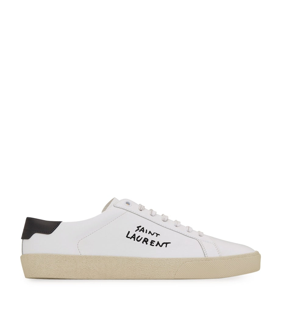 White Leather Court Classic Low-Top Sneakers