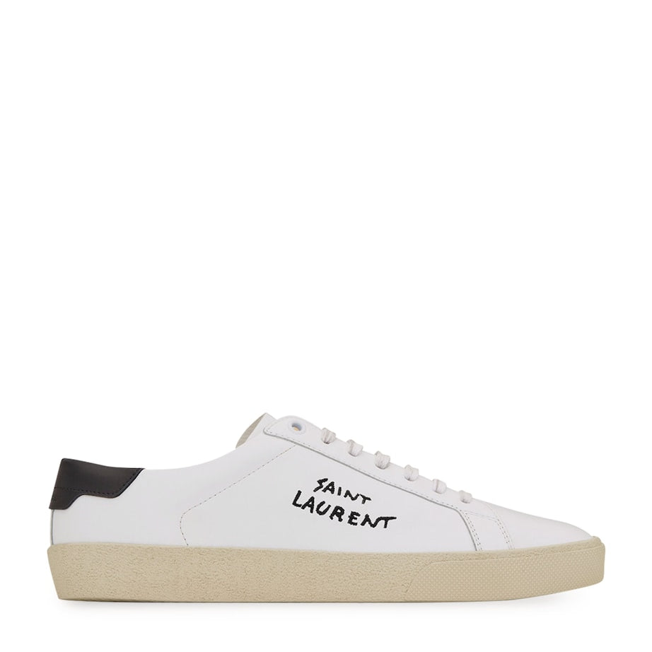 White Leather Court Classic Low-Top Sneakers