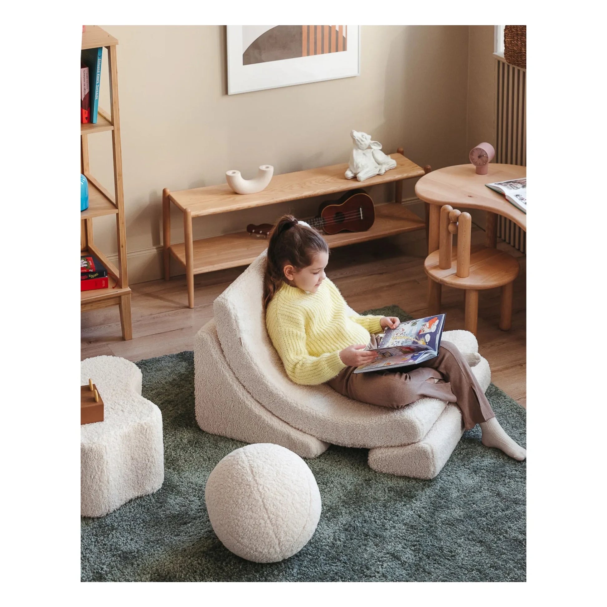 Wigiwama - Moon teddy armchair | Ecru