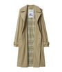 Beige Gabardine Long Trench Coat