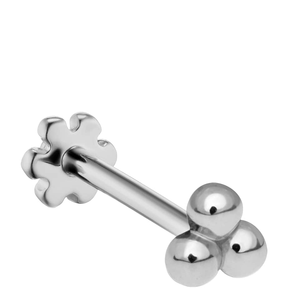 Gold Ball Trinity Threaded Stud Earring (2.5mm)