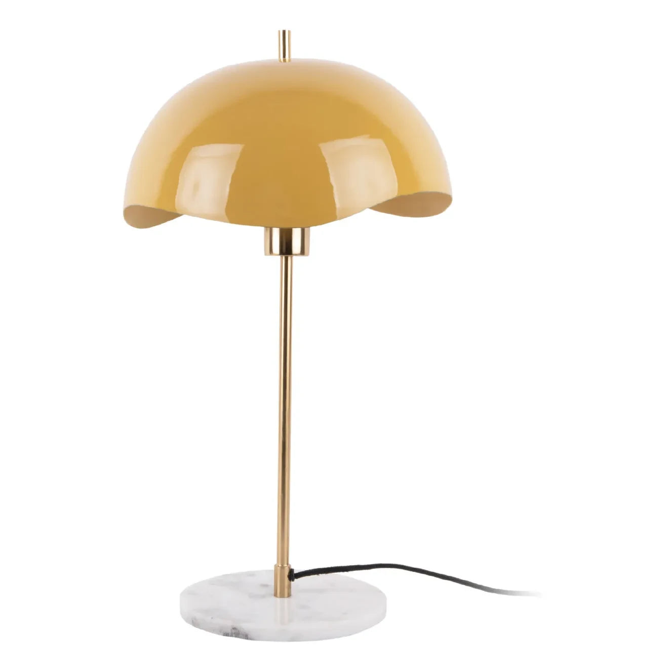 Present Time - Waved Dome table lamp in enamel | Yellow