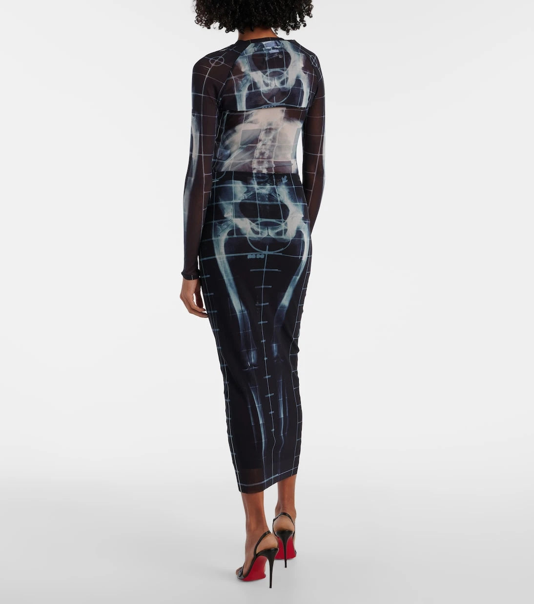 Jean Paul Gaultier - Squeletor semi-sheer mesh maxi skirt