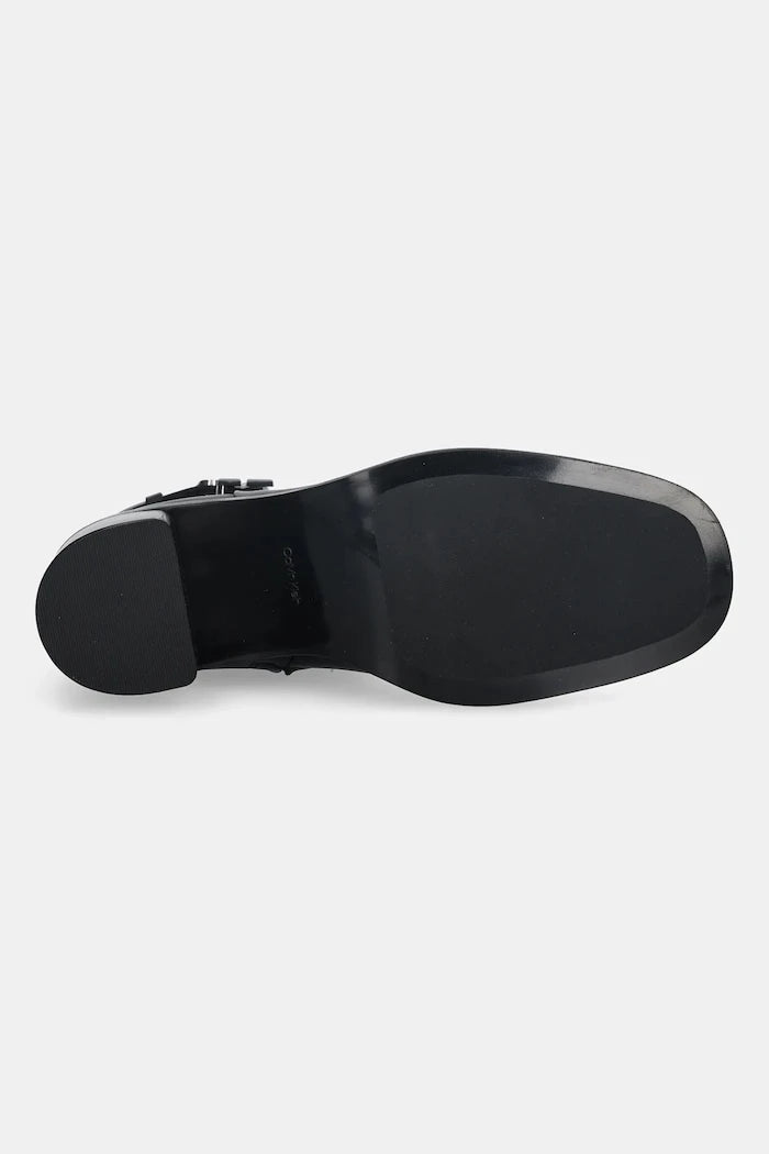 Calvin Klein BLOCK HEEL BOOT W/ METAL LOGO Deri Bot