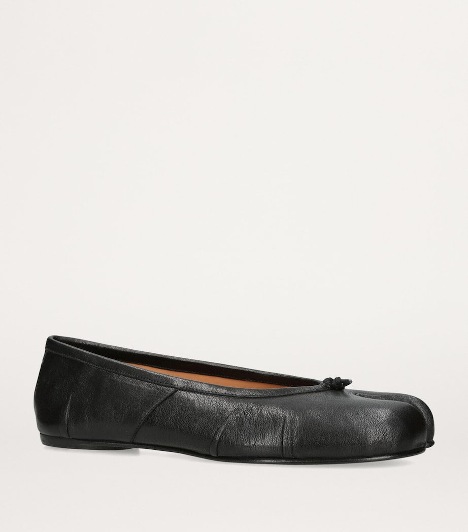 Maison Margiela Black Leather Tabi Ballet Flats