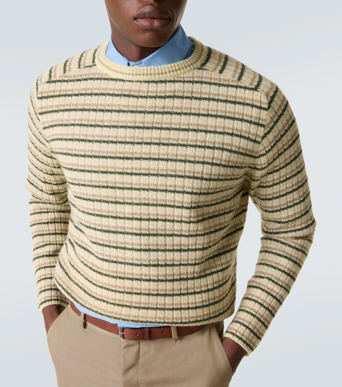 Auralee - Striped wool and cashmere sweater
