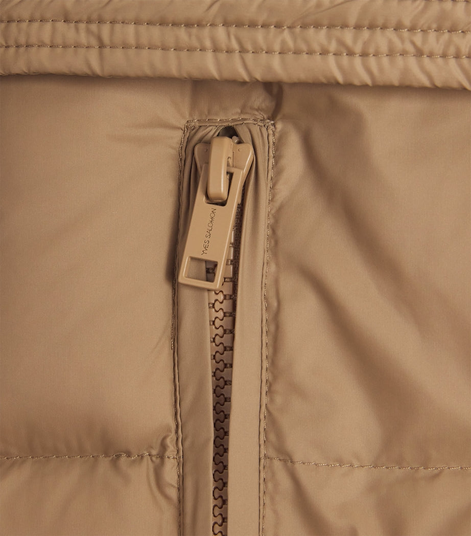 Yves Salomon Enfant Fur-Trim Down Puffer Jacket with Mittens (6 Years)