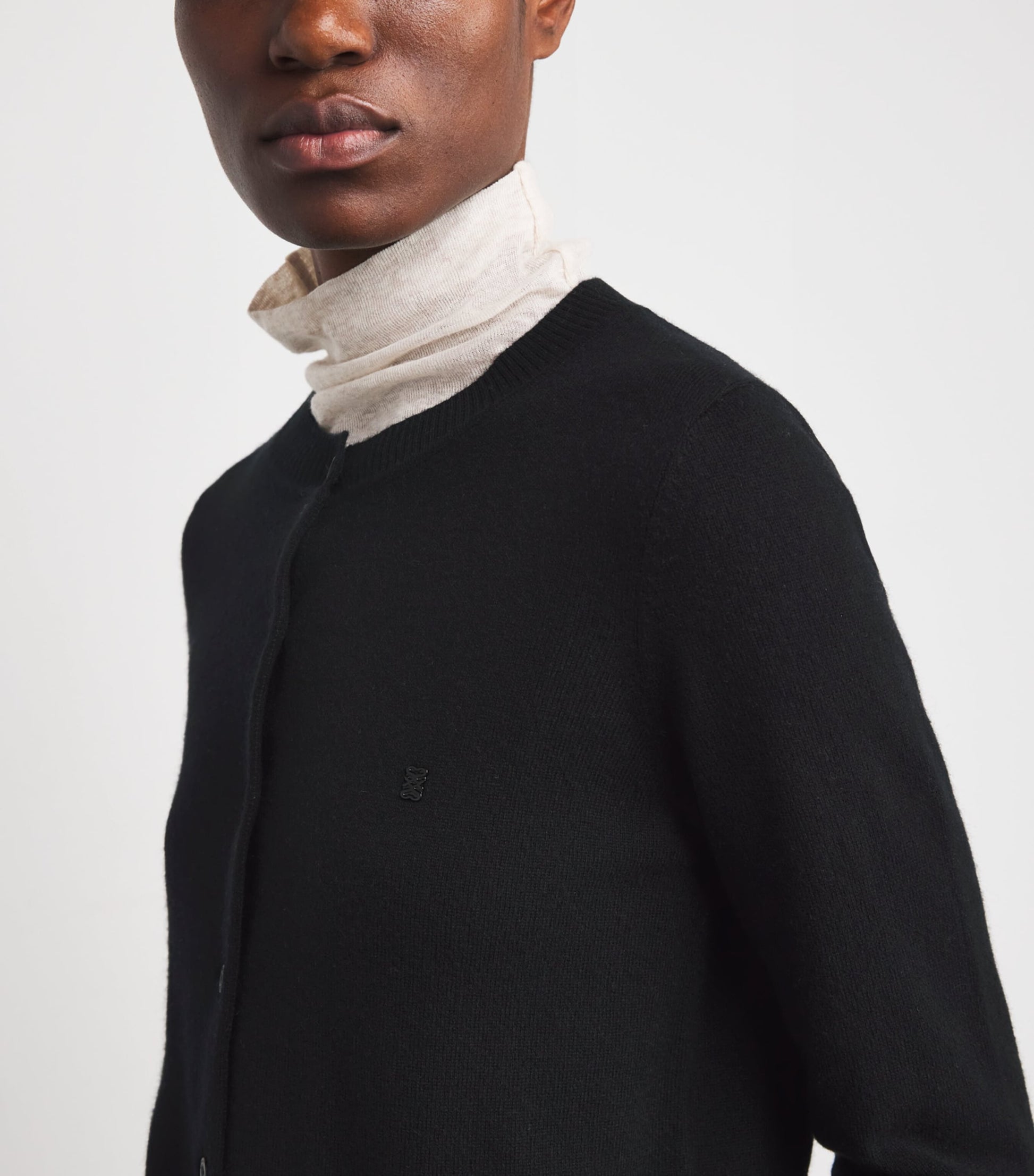 Black Wool-Cashmere Cardigan