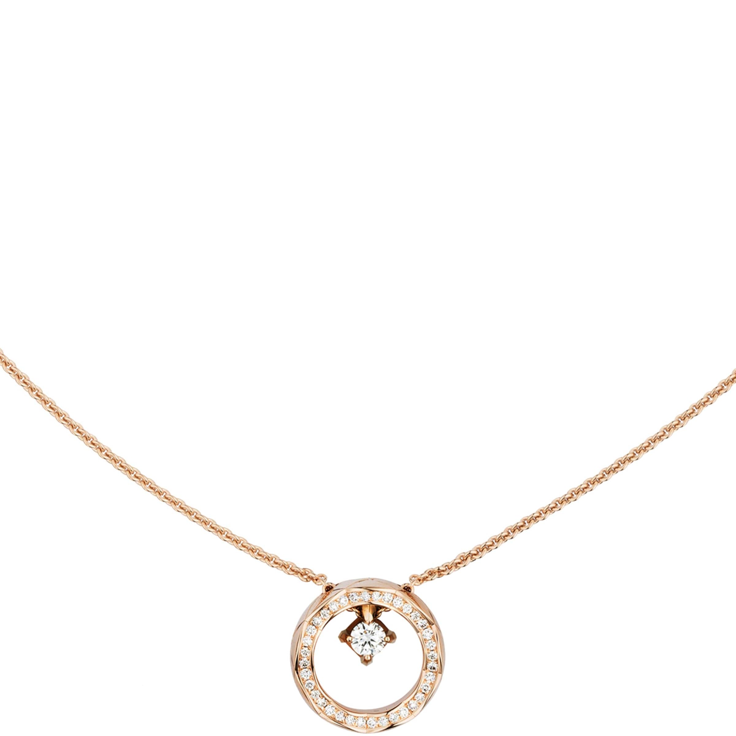 CHANEL Beige Gold and Diamond Coco Crush Necklace