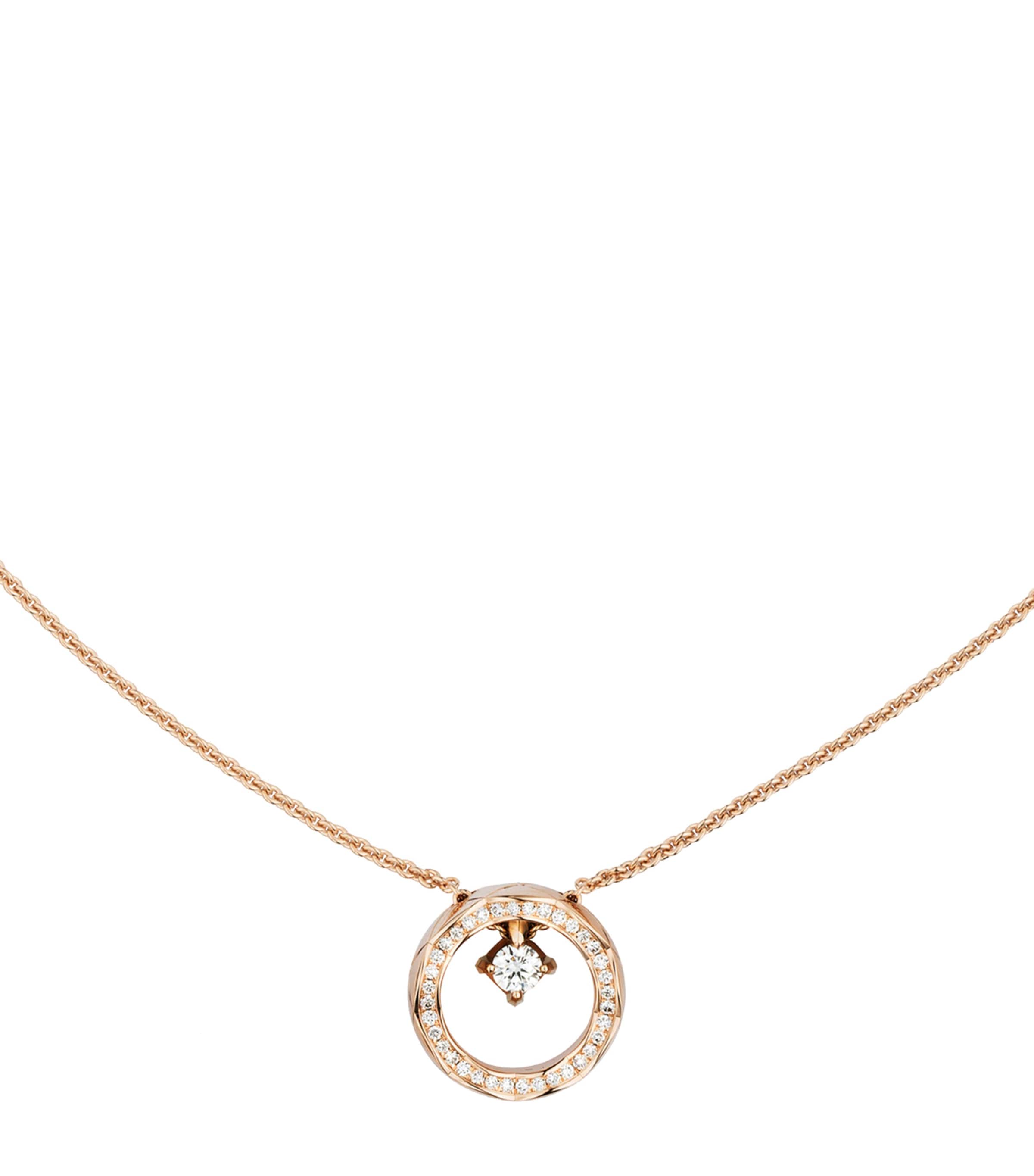 CHANEL Beige Gold and Diamond Coco Crush Necklace