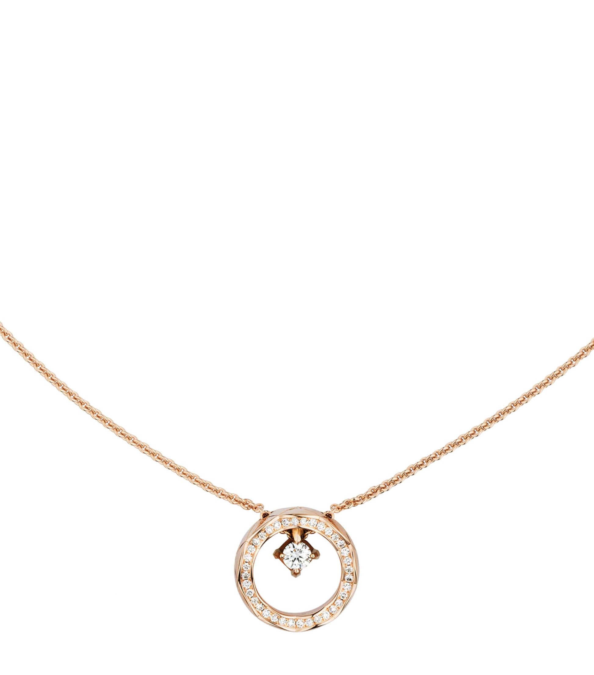 CHANEL Beige Gold and Diamond Coco Crush Necklace