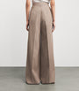 Max Mara Beige Virgin Wool Wide-Leg Trousers