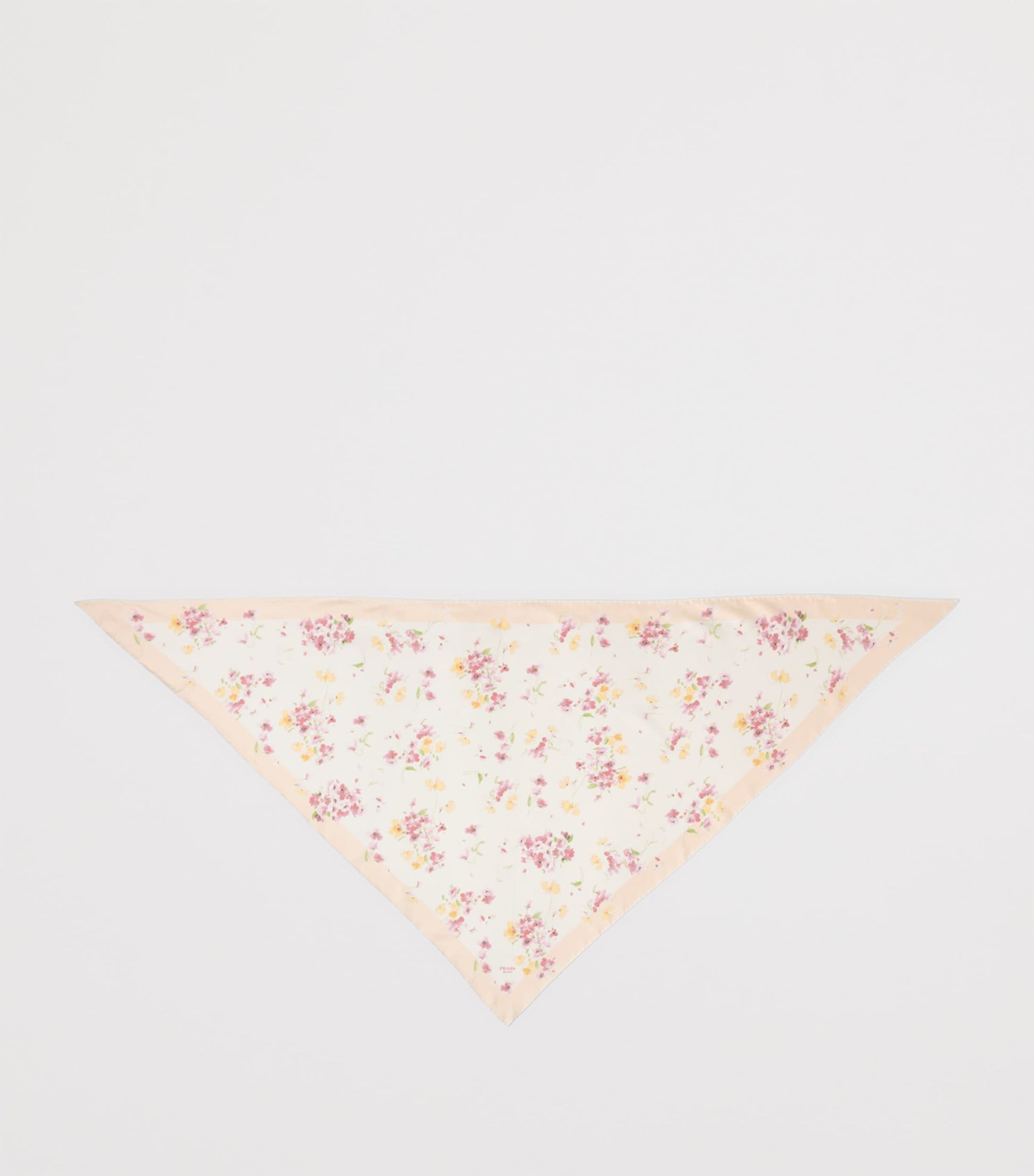 Prada Pink Silk Floral Print Scarf