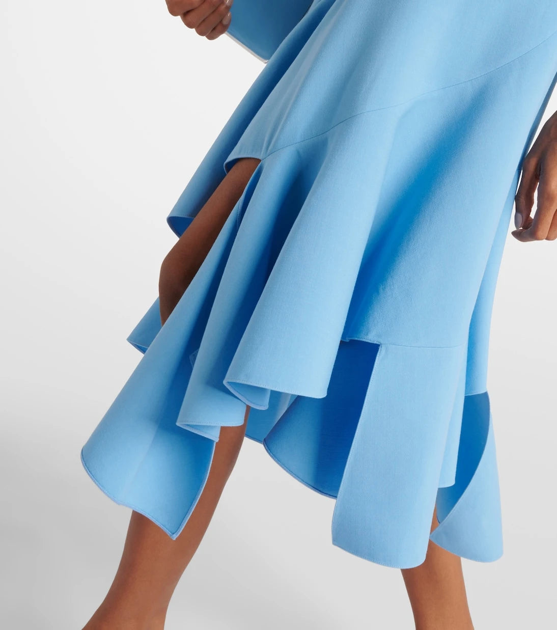 Oscar de la Renta - Asymmetrical wool-blend midi dress