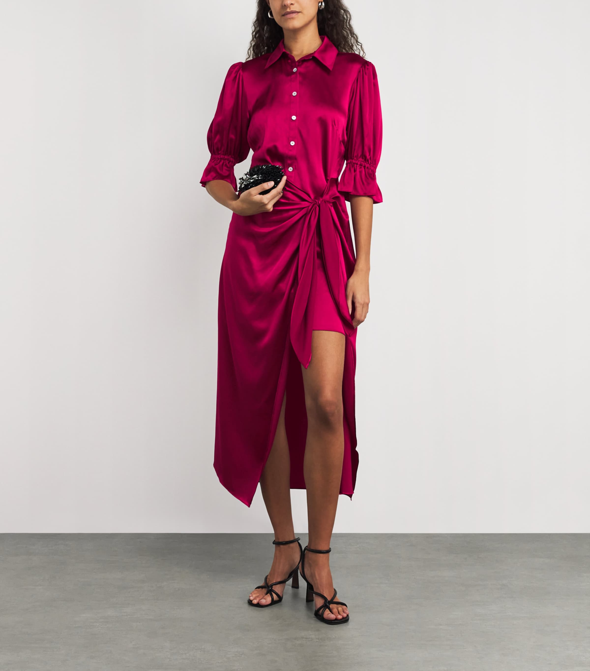 Cinq A Sept Pink Silk Fabbie Midi Dress