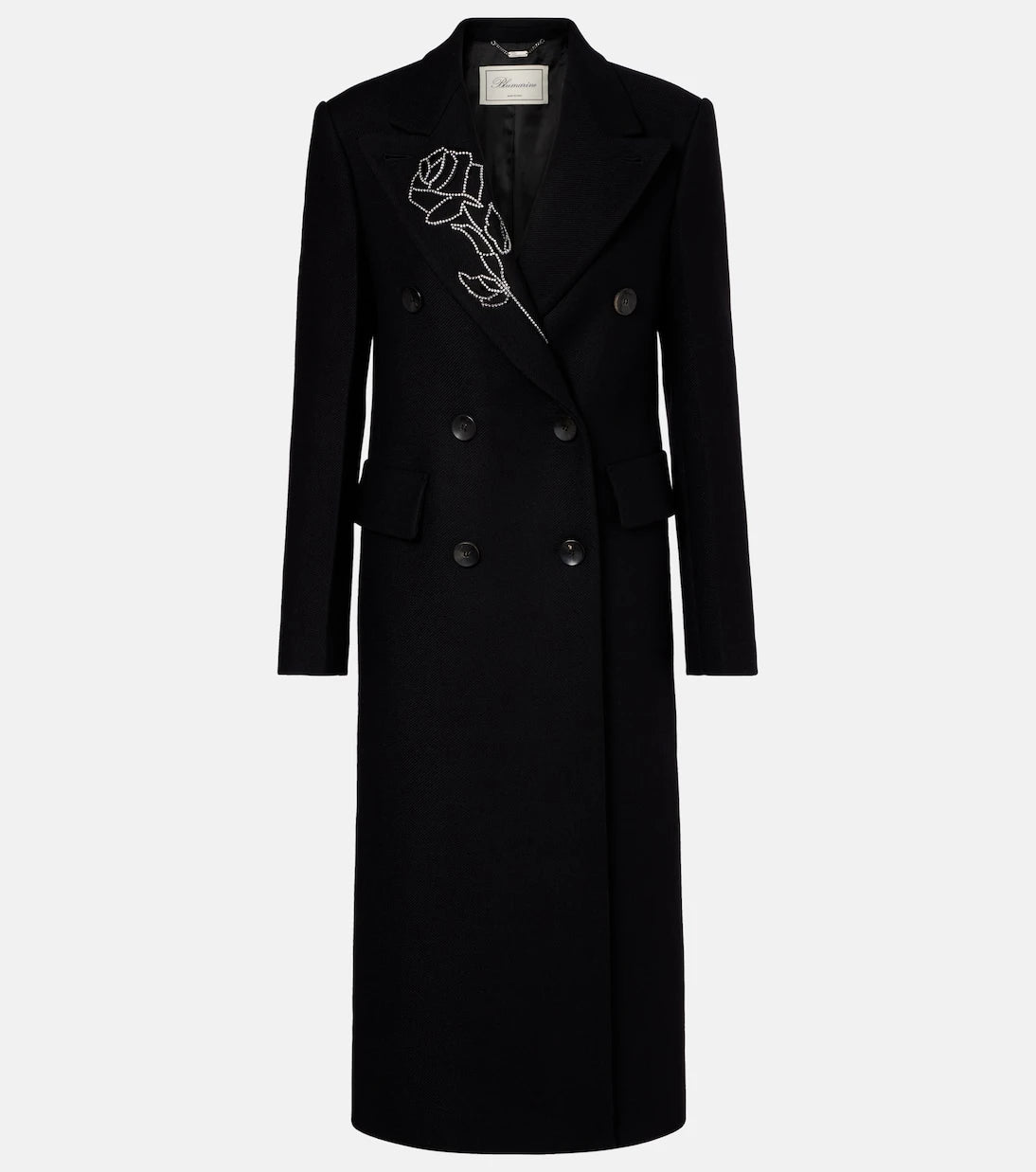 Blumarine - Embellished double-breasted wool-blend coat