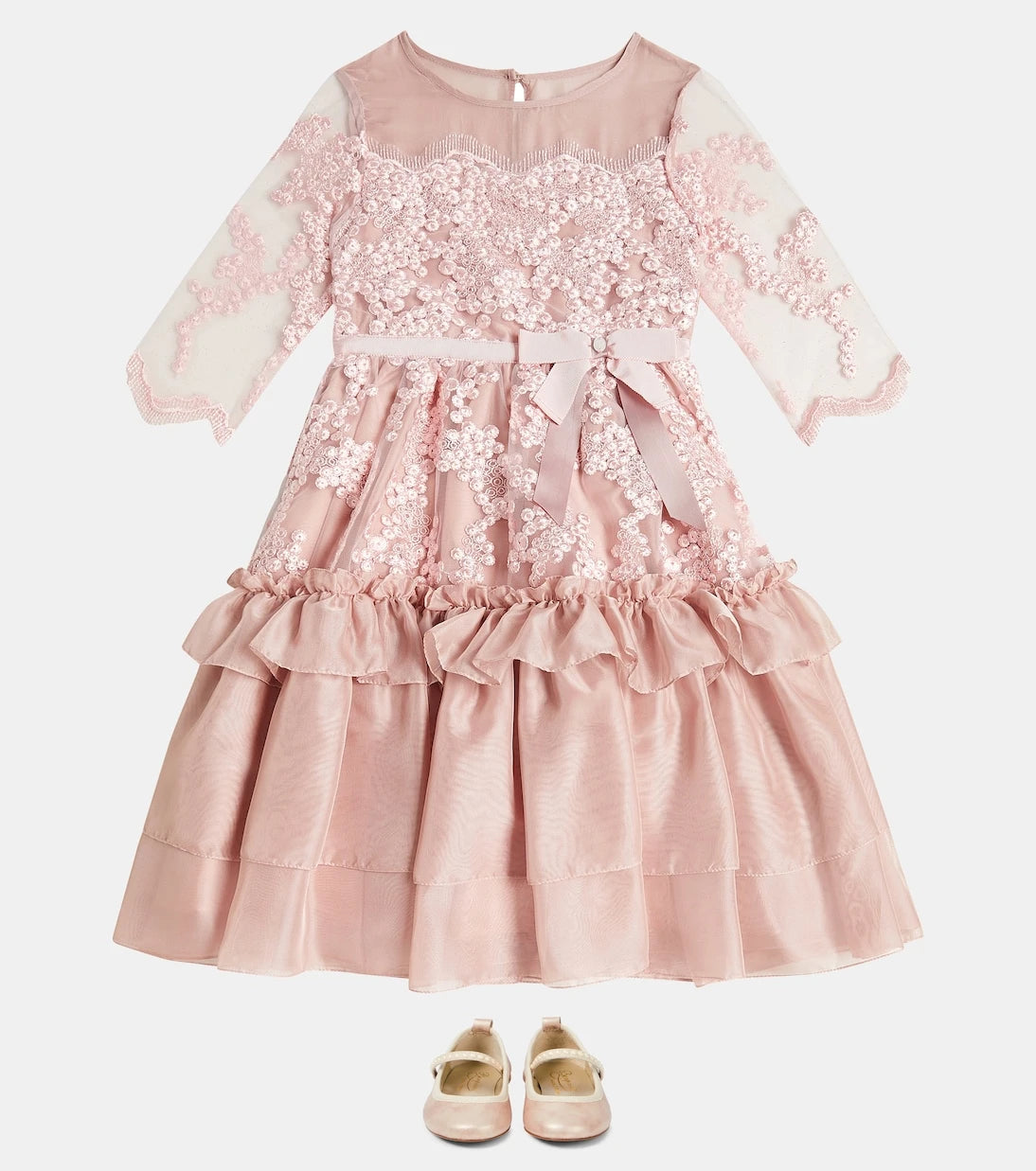 Patachou - Frill-trimmed chiffon dress