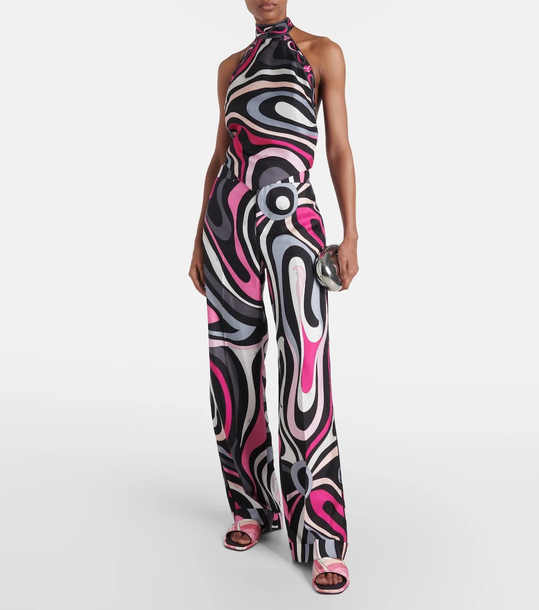 Pucci - Marmo silk twill straight pants