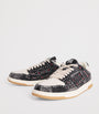 Denim-Suede Studded Skel Sneakers BLACK