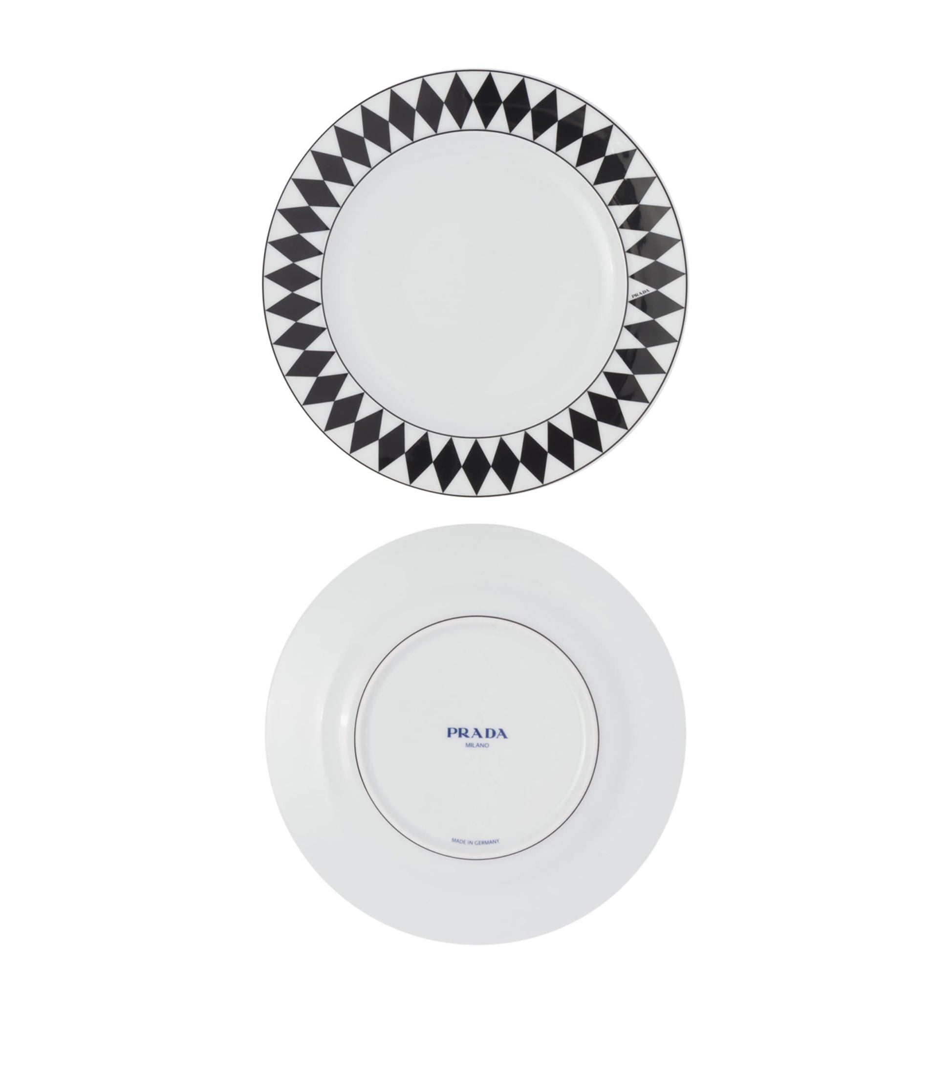 Set of 2 Porcelain Chequerboard Dessert Plates (22cm)