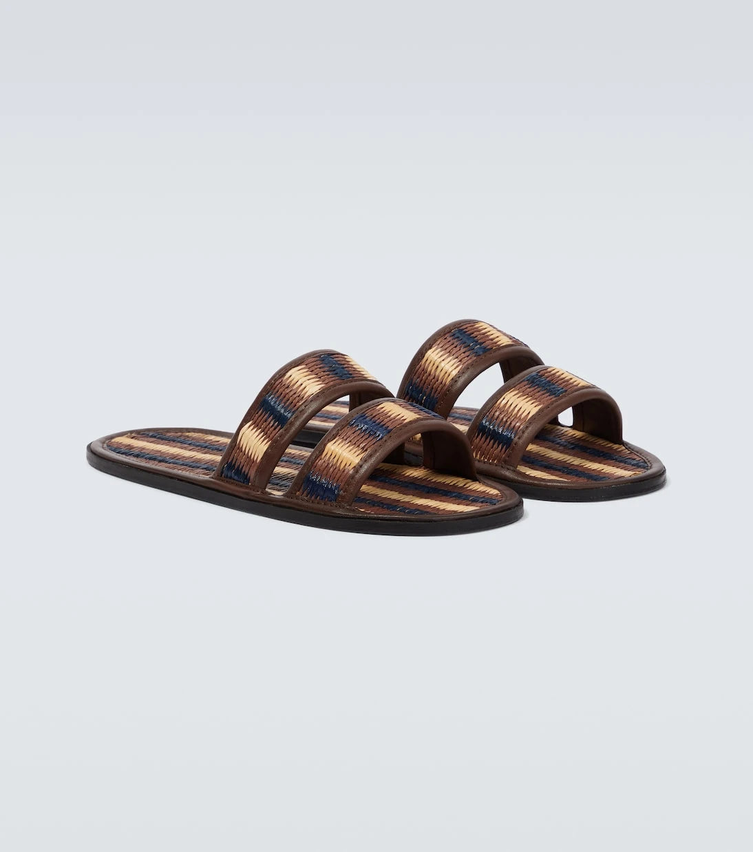 Bode - Duotone leather-trimmed slides