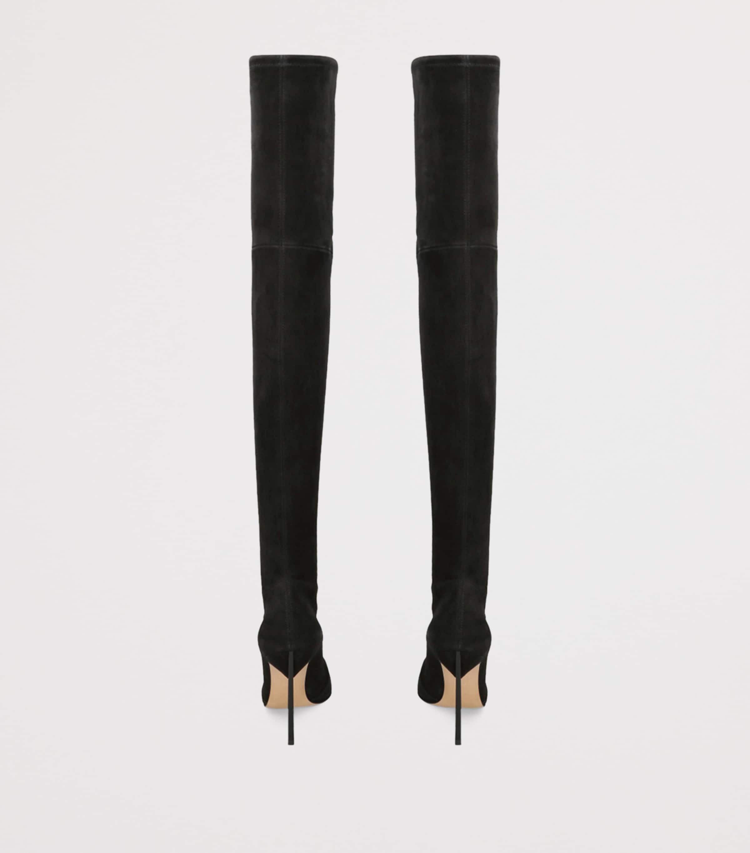 Casadei Black Suede Blade Over-The-Knee Boots 100