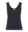 Brunello Cucinelli Blue Stretch-Cotton Scoop-Neck Tank Top