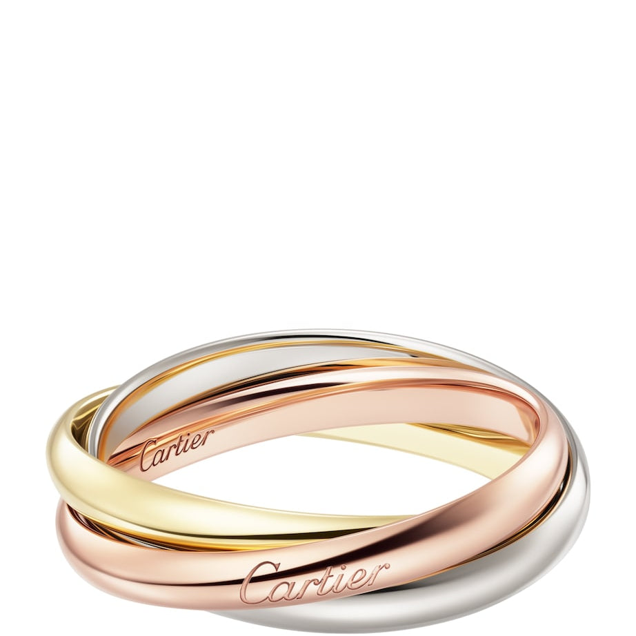 Small White, Yellow and Rose Gold Trinity Ring