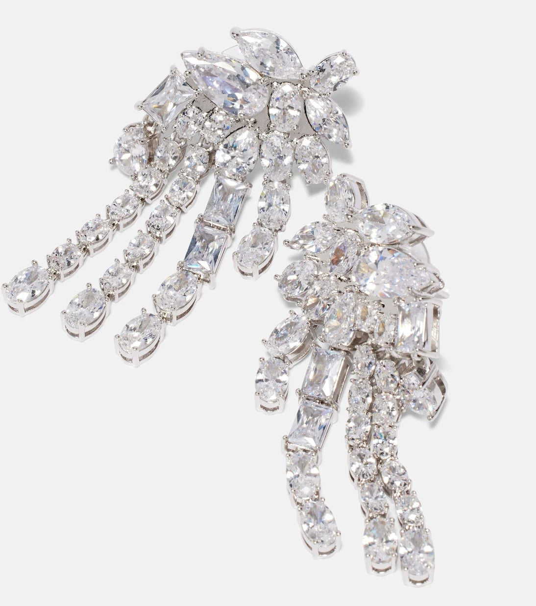 Self-Portrait - Crystal-embellished drop earrings