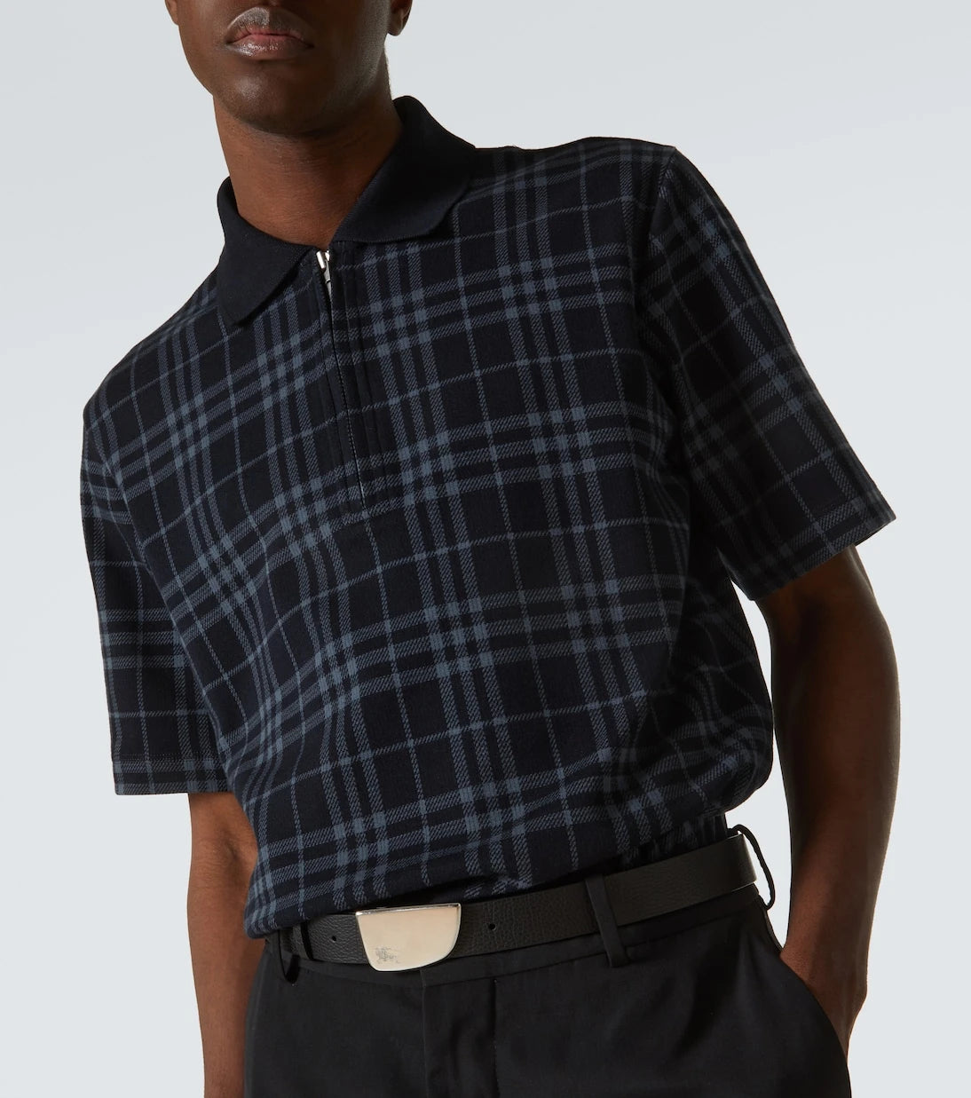 Burberry - Burberry Check cotton-blend polo shirt