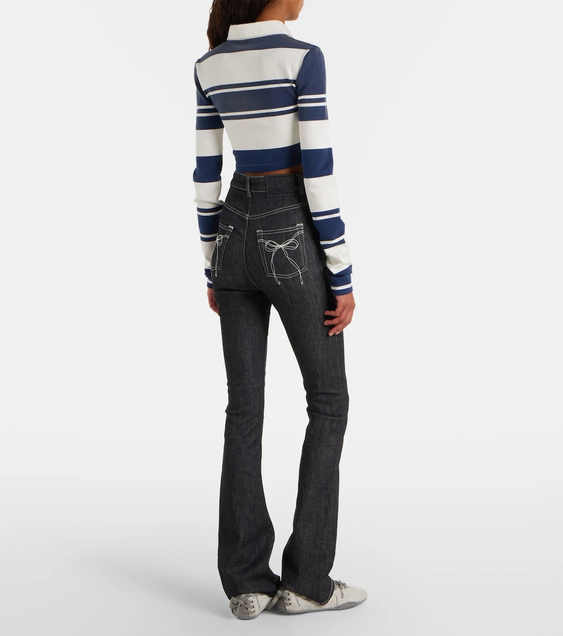 Acne Studios - بنطلون جينز واسع بخصر مرتفع