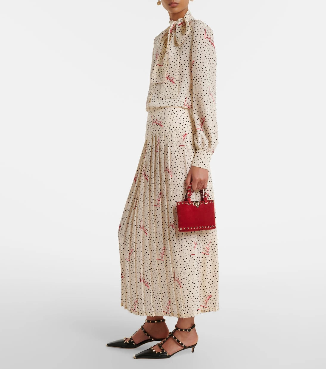 Valentino Garavani - Rockstud Mini suede top-handle bag